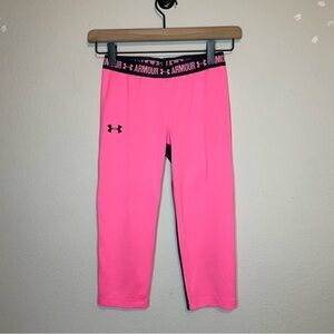 Under Armour Pink Black Cropped Leggings